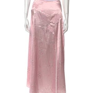 LoveShackFancy Pink Floral Maxi Skirt